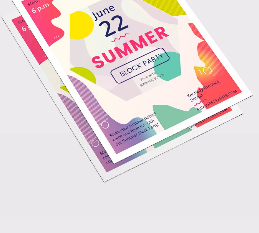 Summer Block Party Flyer Template
