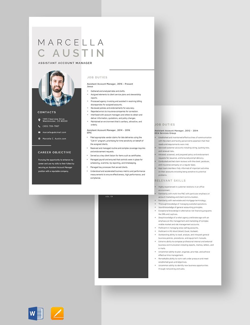 Assistant Account Manager Resume