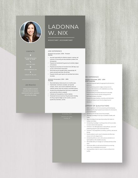 4 assistant accountant resume samples, examples - download now! assistant accountant resume pdf