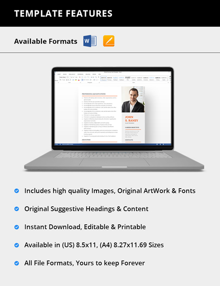 Club President Resume Template Word Apple Pages Template