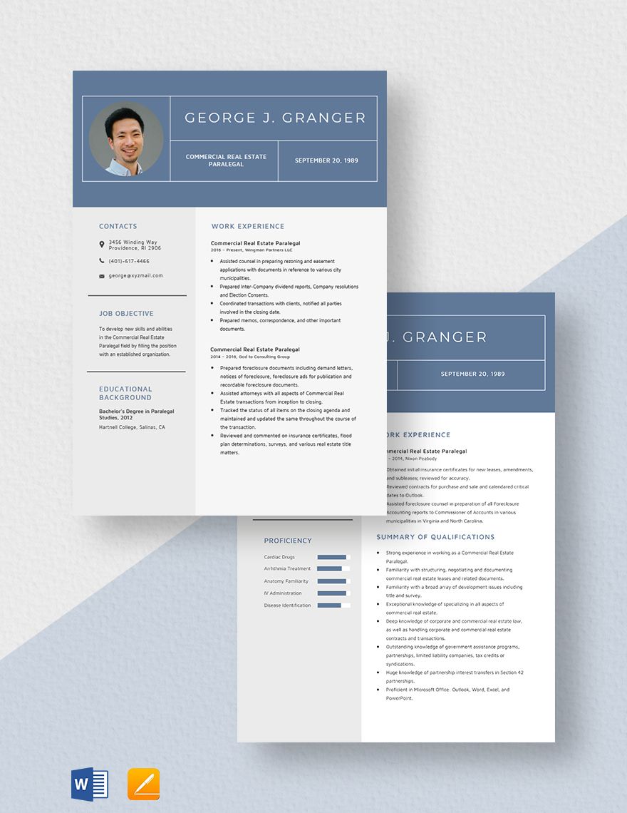 Commercial Real Estate Paralegal Resume