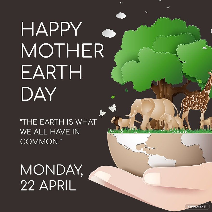Free Instagram Mother Earth Template in PSD
