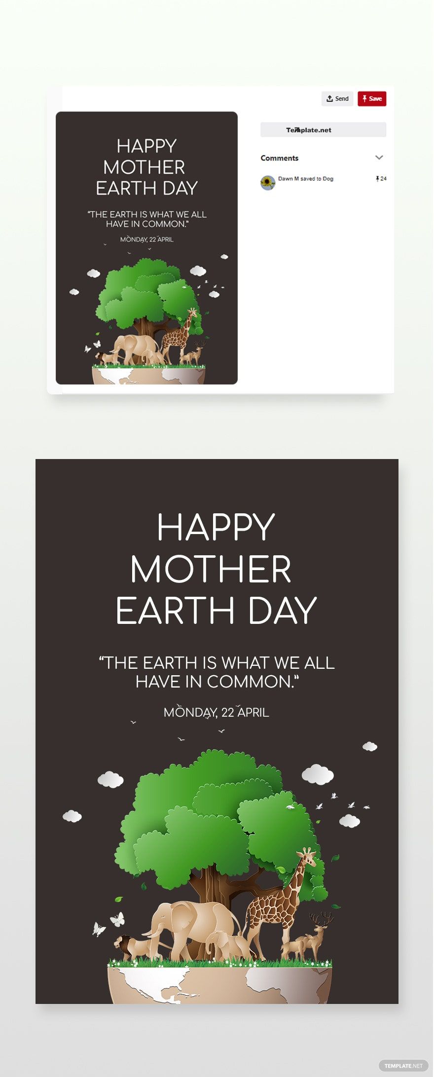 Pinterest Earth Day Template in PSD