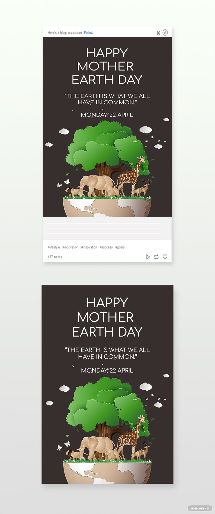 Free Tumblr Earth Day Template in PSD