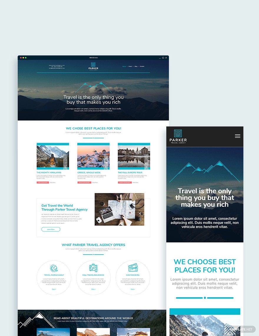 Travel Agency Bootstrap Landing Page Template