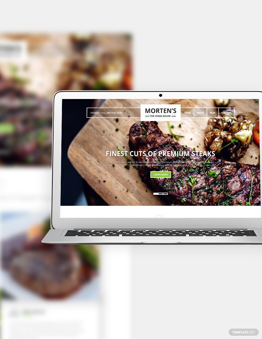 Steak House Bootstrap Landing Page Template