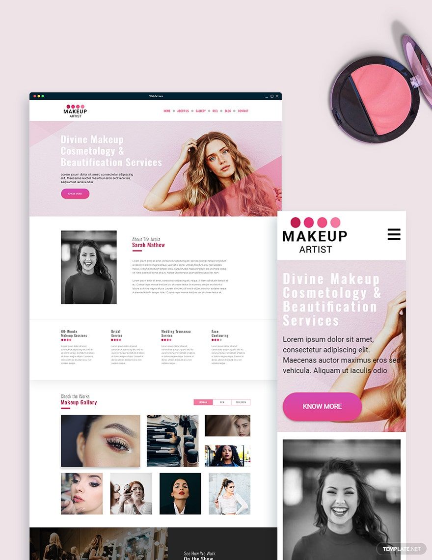 Makeup Artist Bootstrap Landing Page Template