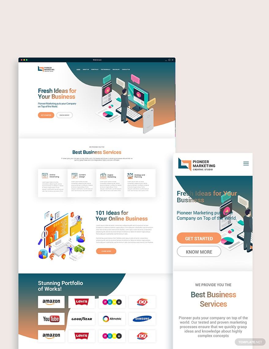 Marketing Agency Bootstrap Landing Page Template in HTML5