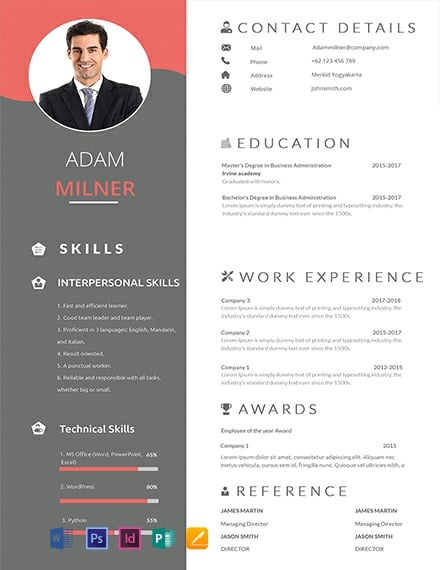 BPO Career Resume Template - InDesign, Word, Apple Pages, PSD, Publisher