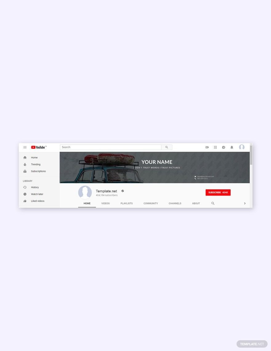 Traveling YouTube Channel Template