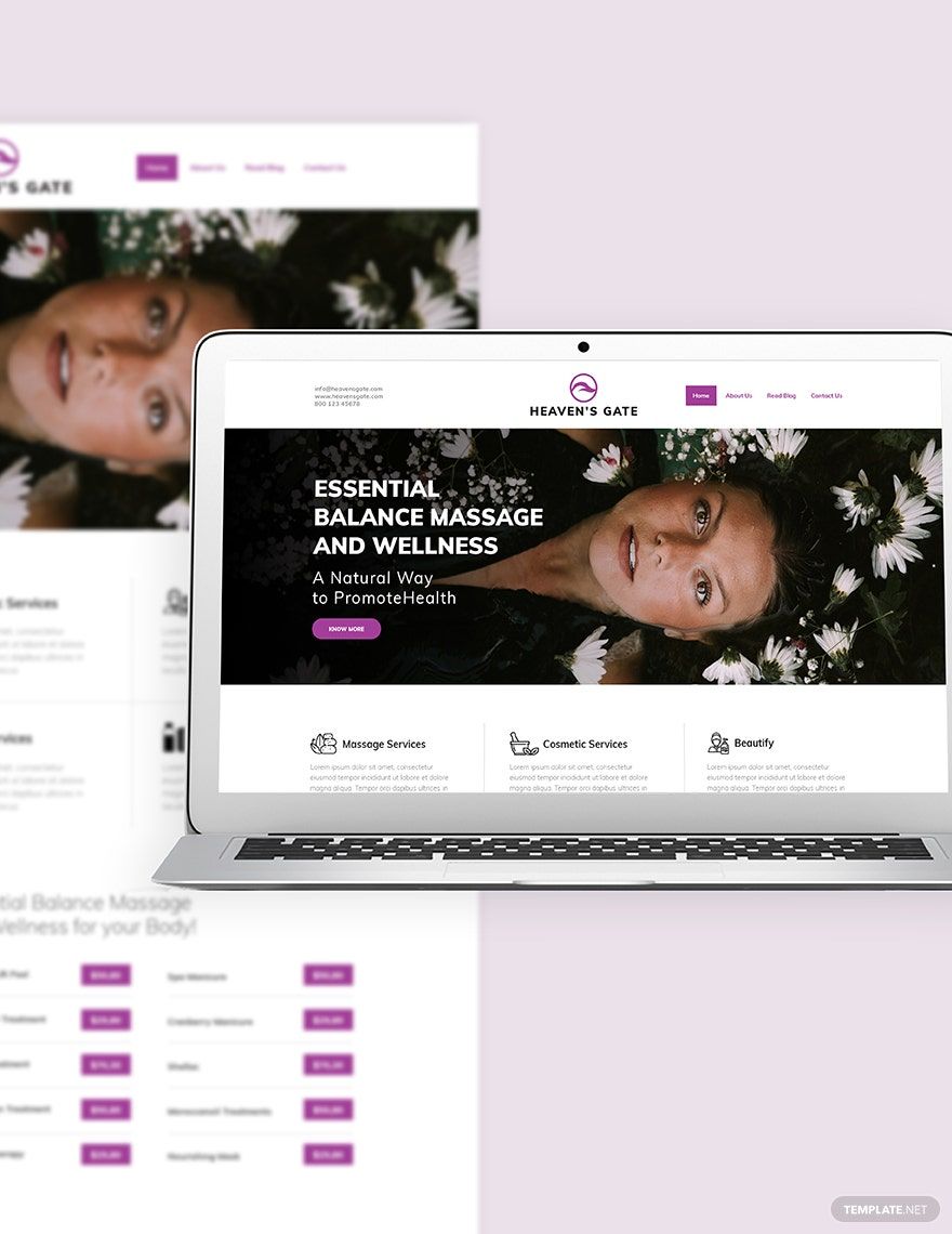 Massage Bootstrap Landing Page Template
