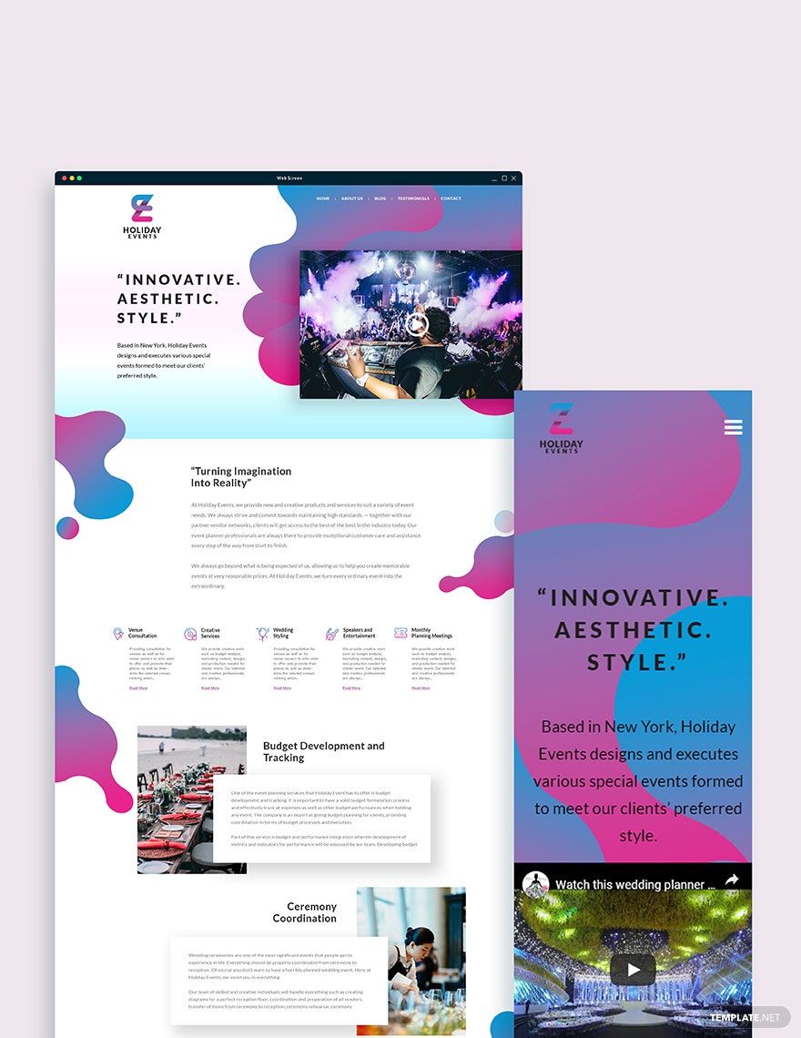 Event Planner Bootstrap Landing Page Template in HTML5