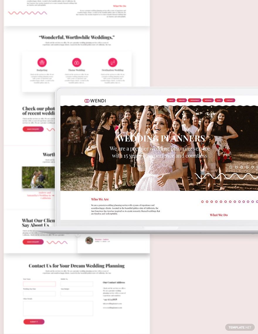 Wedding Bootstrap Landing Page Template