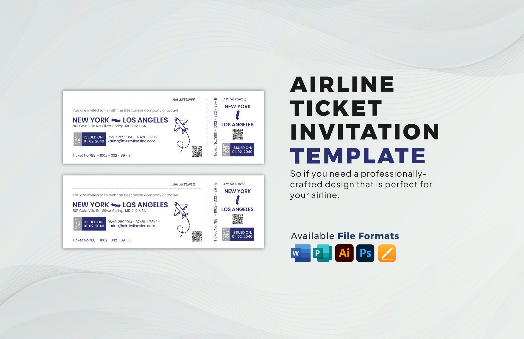 Airline Ticket Invitation Template