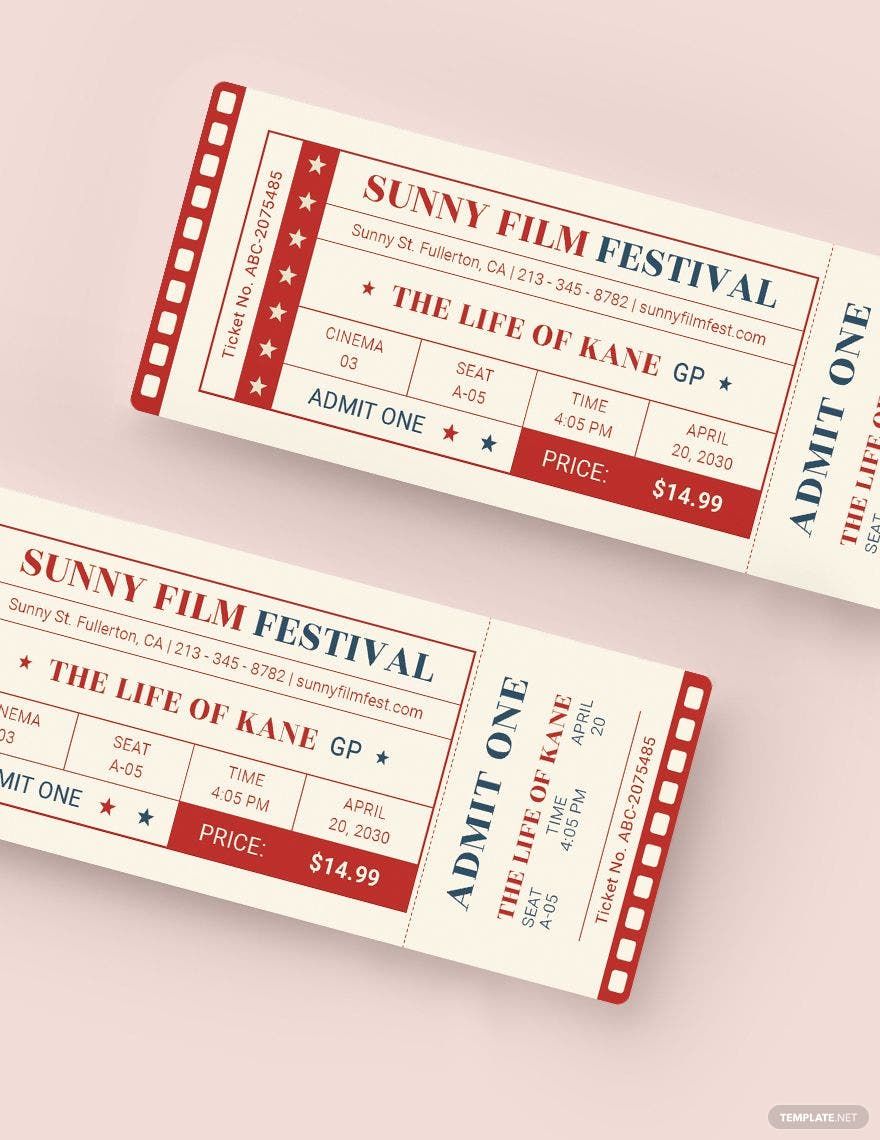 Classic Movie Ticket Template in Word, Illustrator, PSD, Apple Pages, Publisher