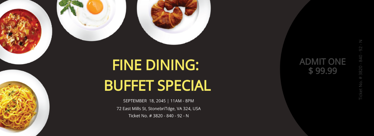 FREE Dinner Ticket Template - Download in Word, Illustrator, Photoshop