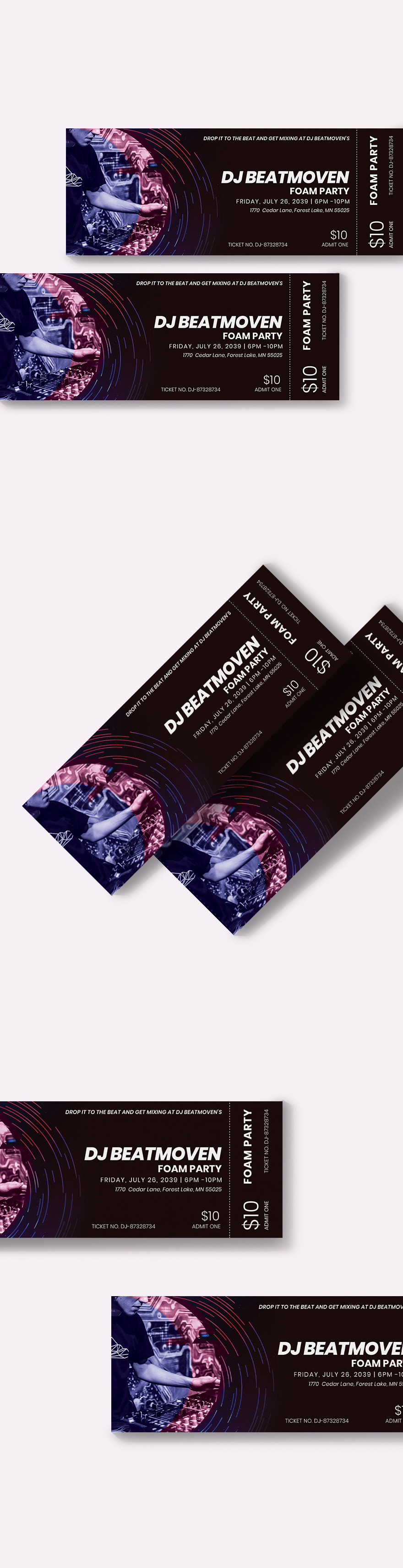 DJ Event Ticket Template