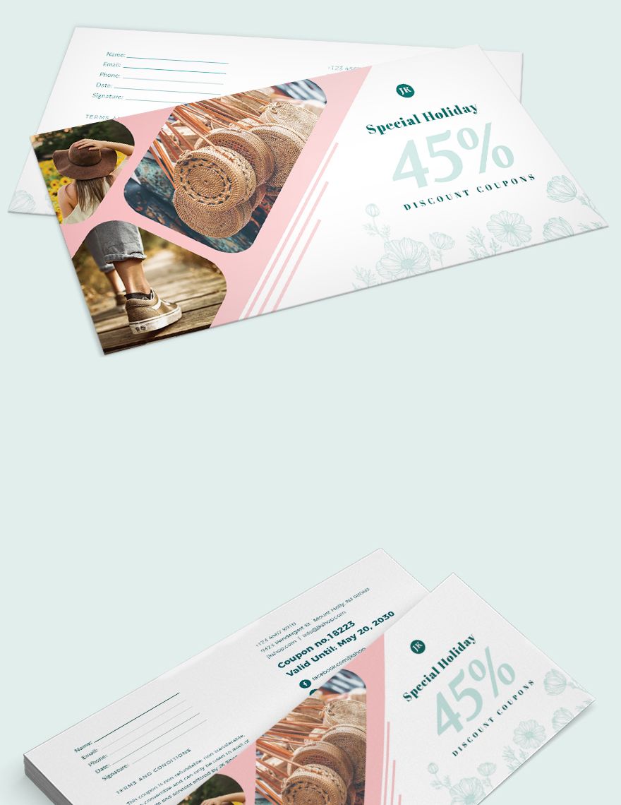 Editable Discount Coupon Template