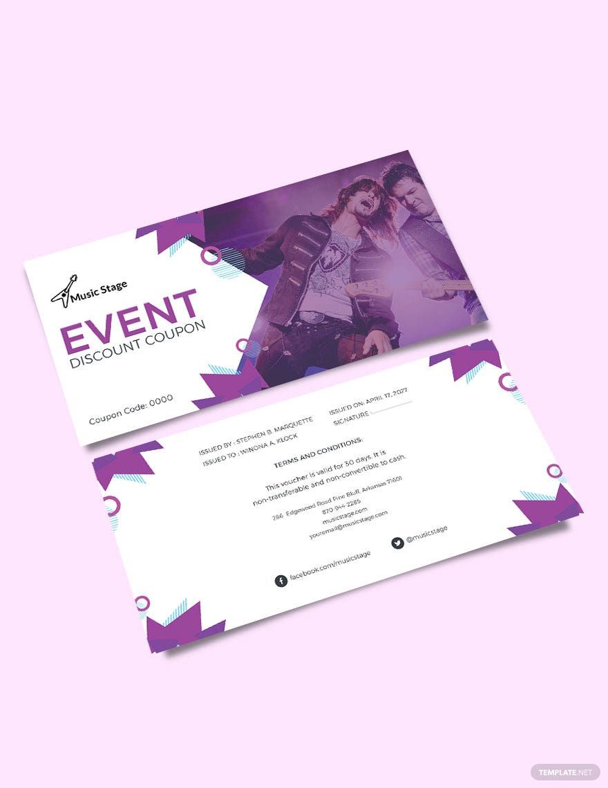 Event Discount Coupon Template