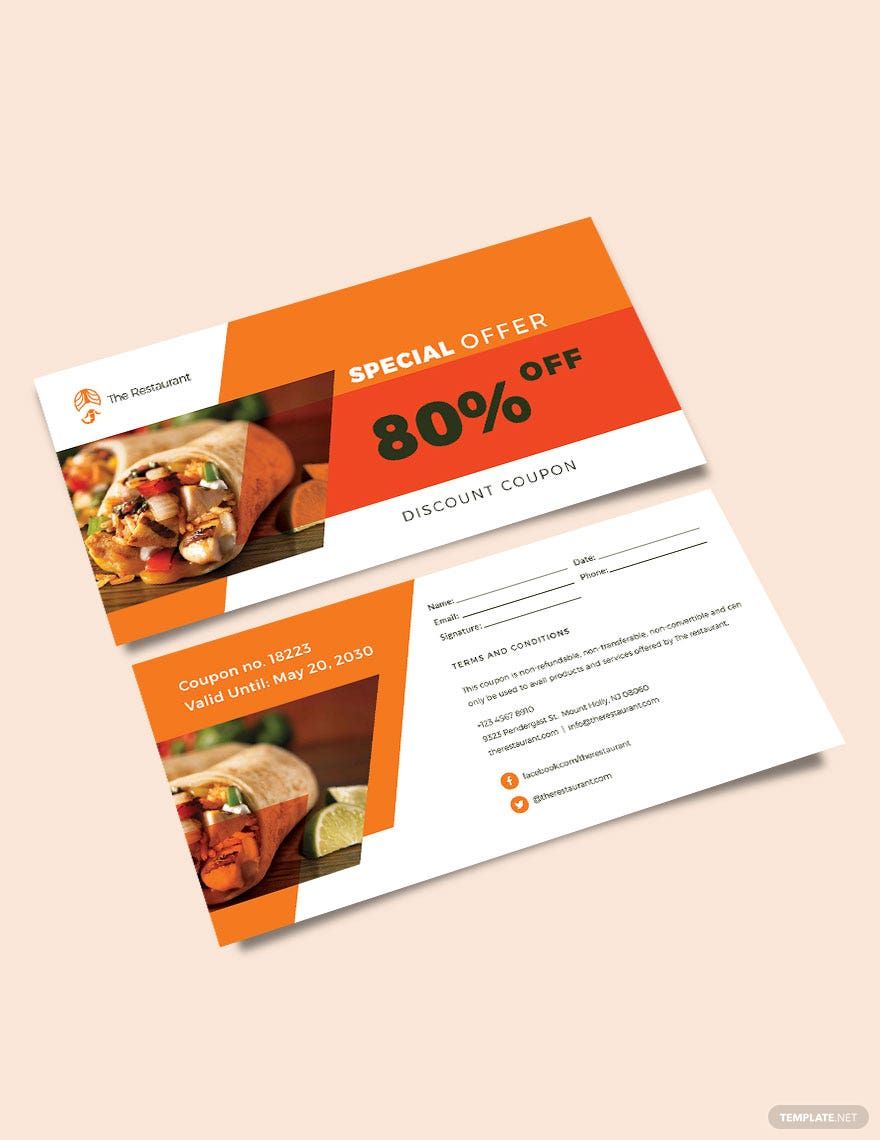 Sample Discount Coupon Template in Word, Illustrator, Pages, Publisher, PSD - Download | Template.net