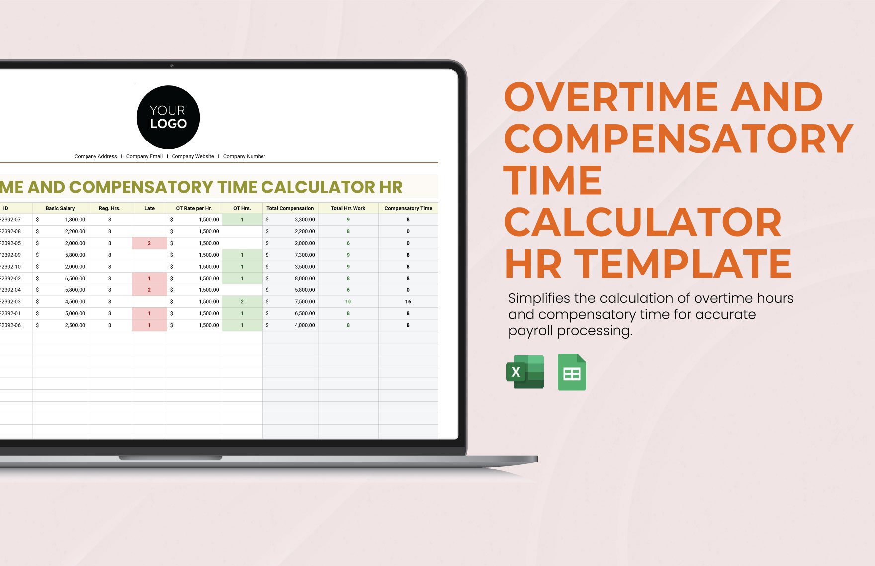 Overtime and Compensatory Time Calculator HR Template