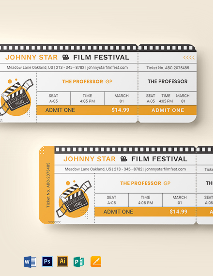 34  Movie Ticket Templates PSD AI Word