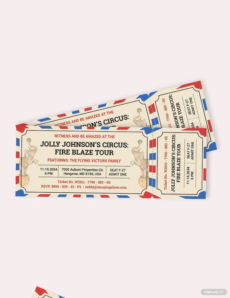 Circus Ticket Invitation Template