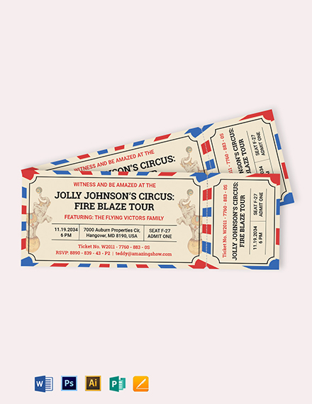 circus ticket invitation template 2