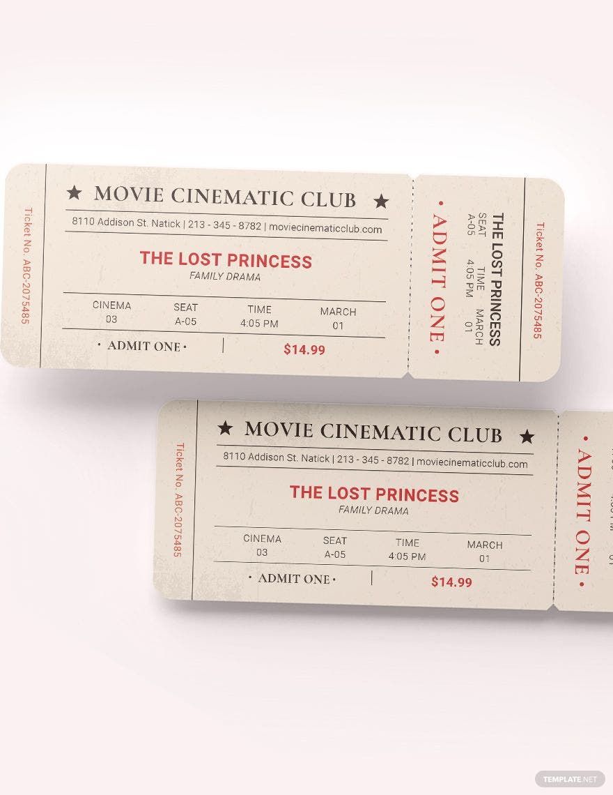 Simple Vintage Movie Ticket Template