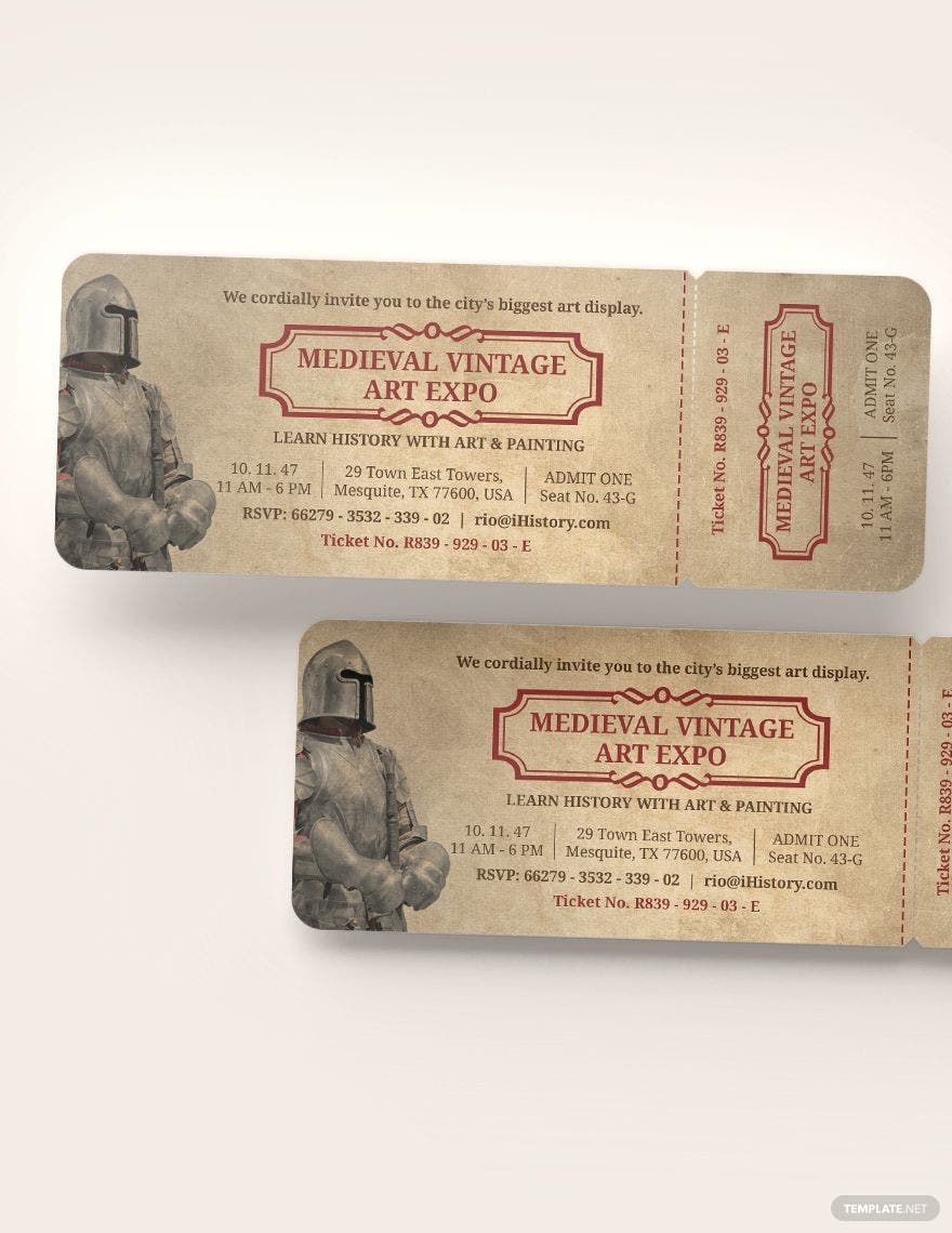Free Vintage Ticket Invitation Template