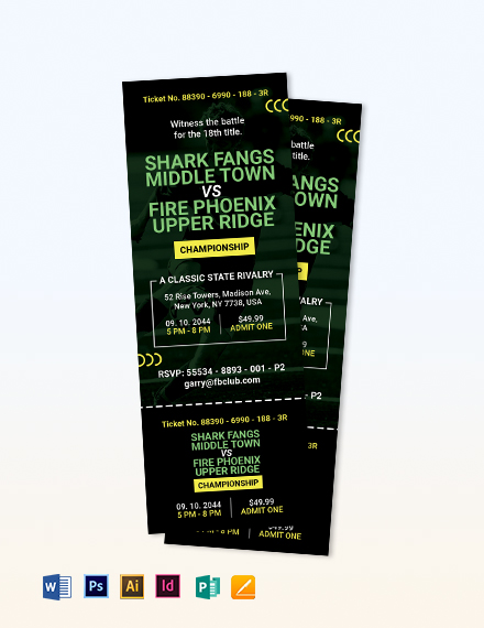 Editable Football Game Ticket Football Gift Ticket Dallas 