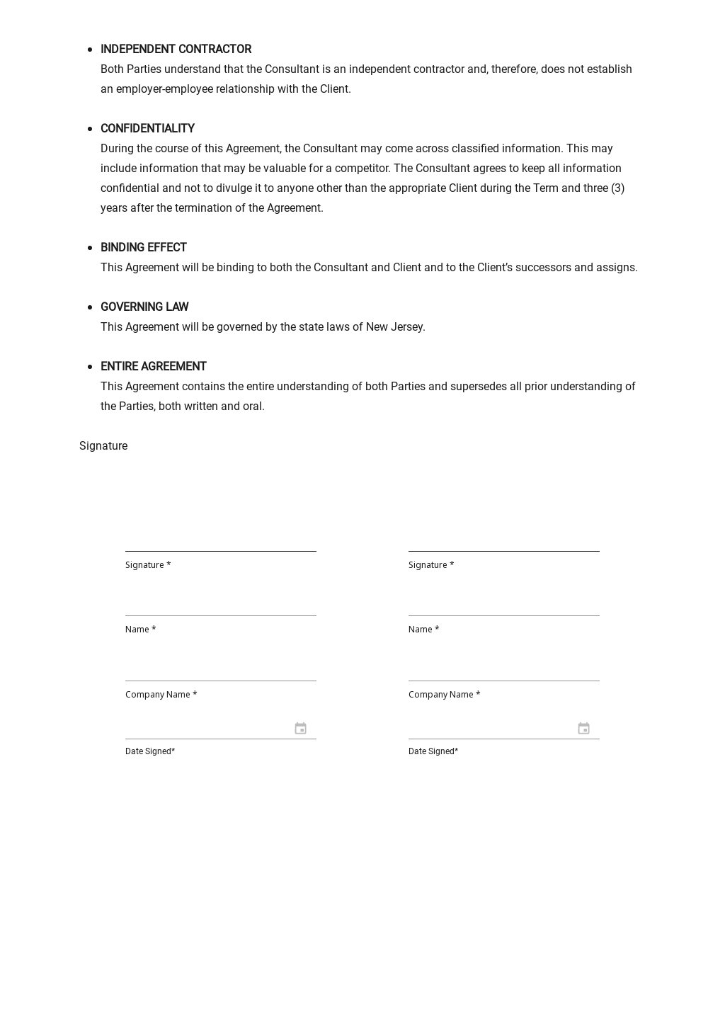 Consulting Agreement Template [Free PDF] Word Apple Pages Google Docs