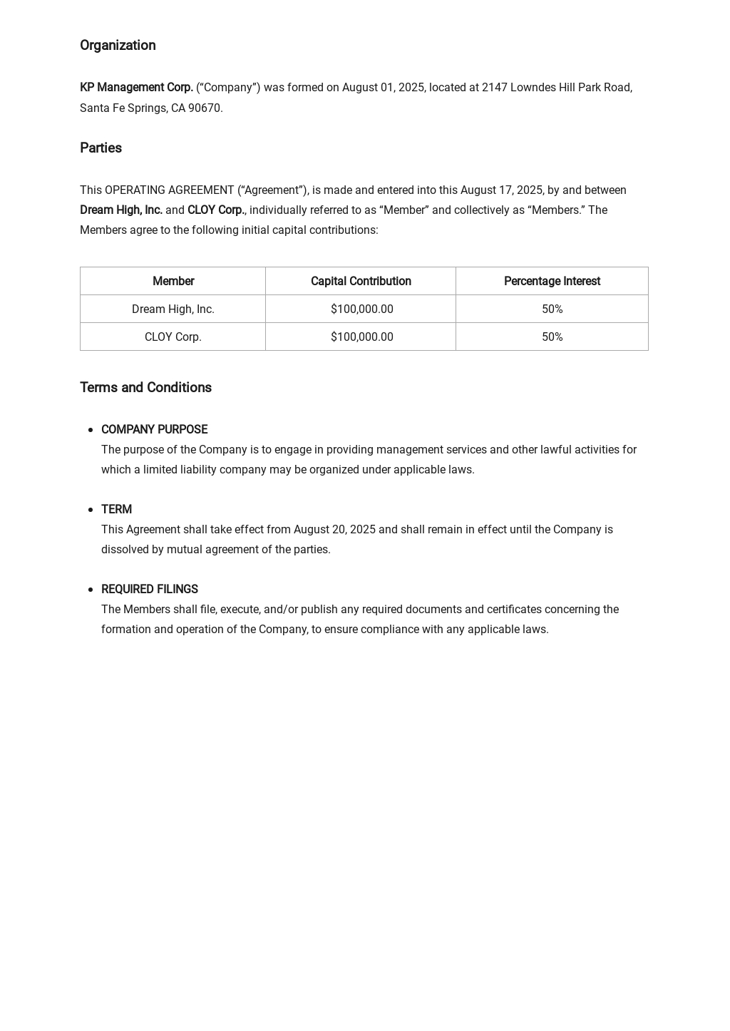 Free Operating Agreement Template 1.jpe