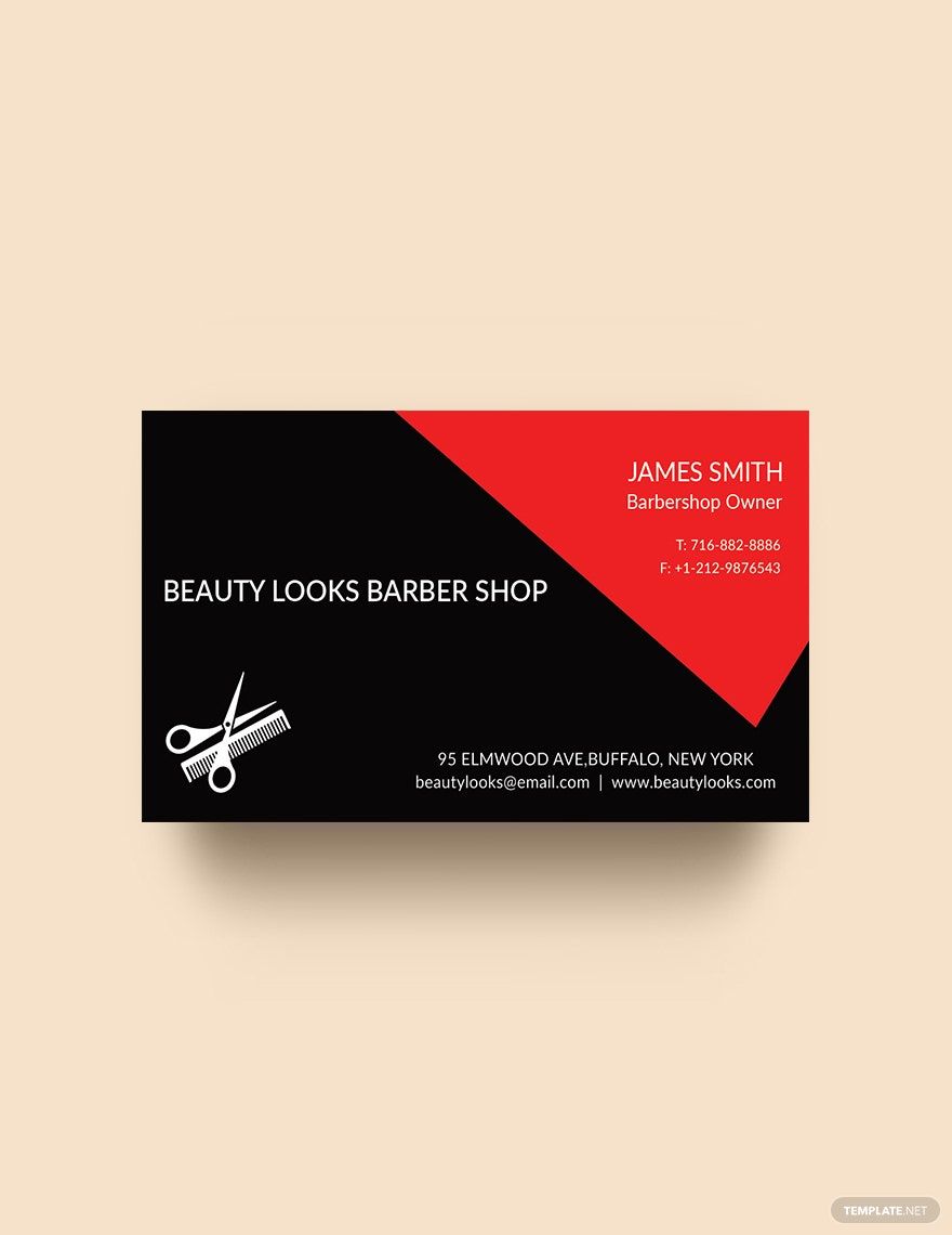 Barbershop Business Card Template in Word, Google Docs, Illustrator, PSD, Apple Pages, Publisher