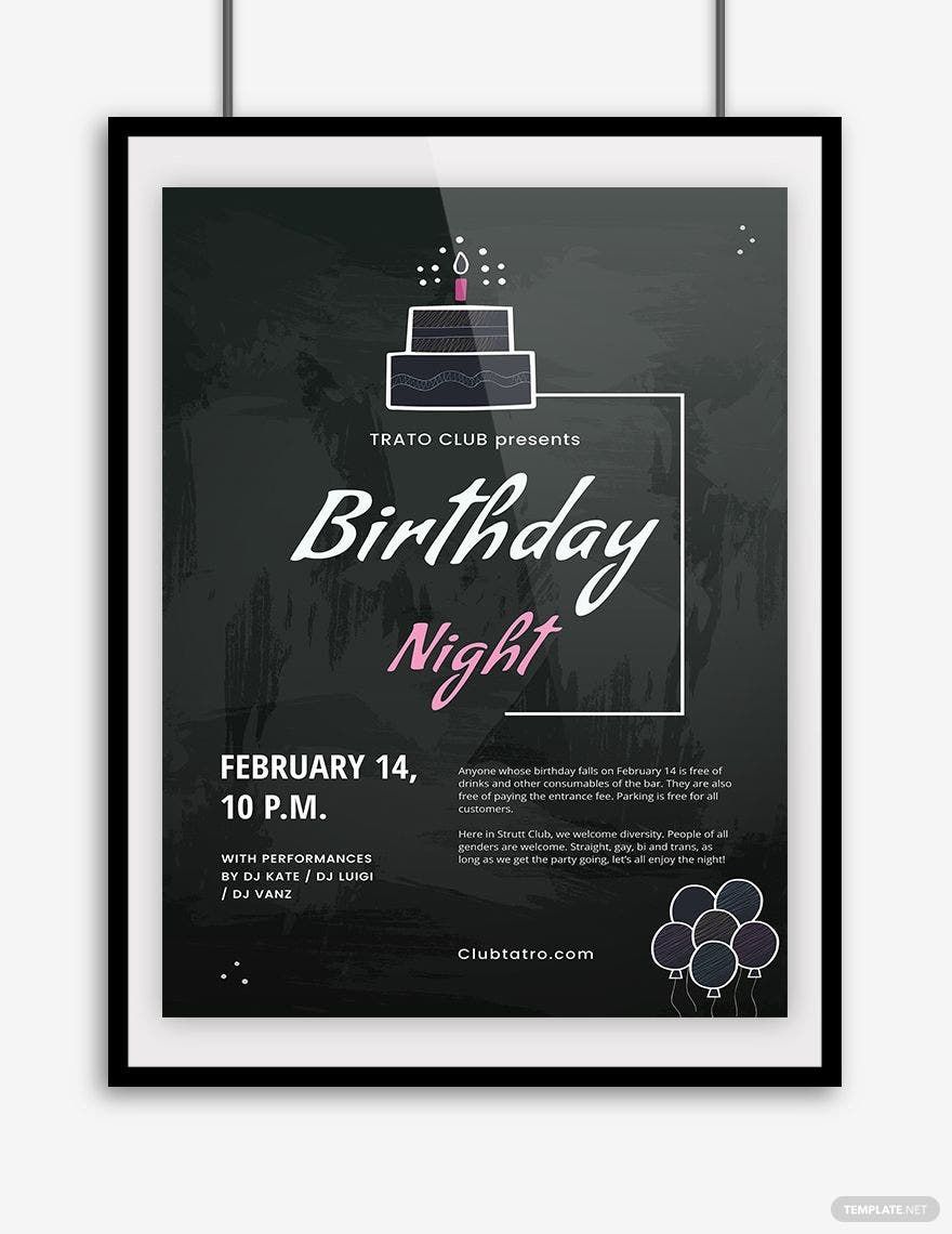 Free Free Chalkboard Birthday Poster Template Illustrator Apple 