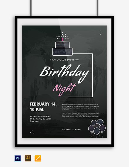 Birthday Poster Template Free With Step By Step Tutorial