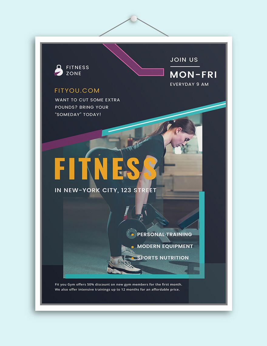 Fitness Motivational Poster Editable