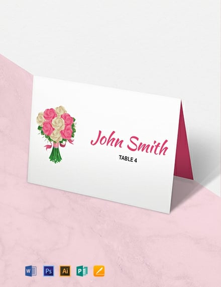 Free Wedding Place Card Template Word