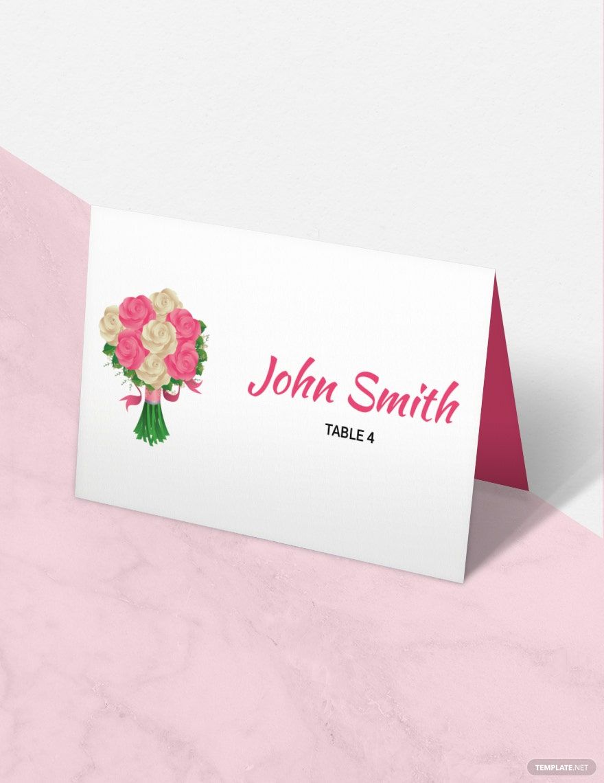 Floral Wedding Place Card Template