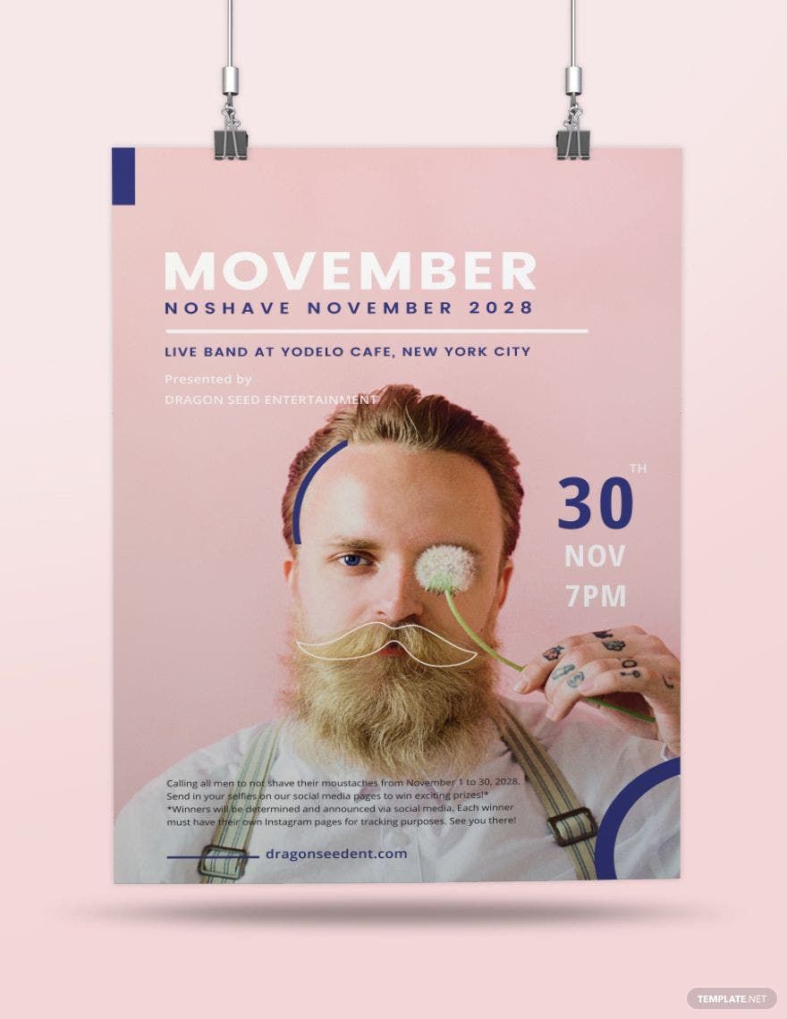 Movember Poster Template in Illustrator, PSD, Apple Pages