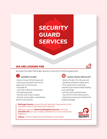 security guard services flyer