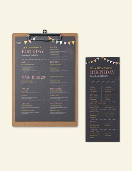 chalk-board-birthday-menu-template