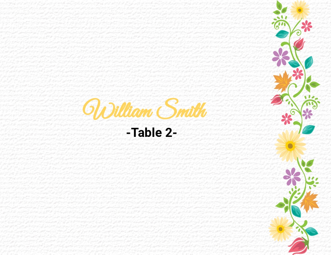 FREE Multi Place Wedding Name Card Template Word (DOC) PSD