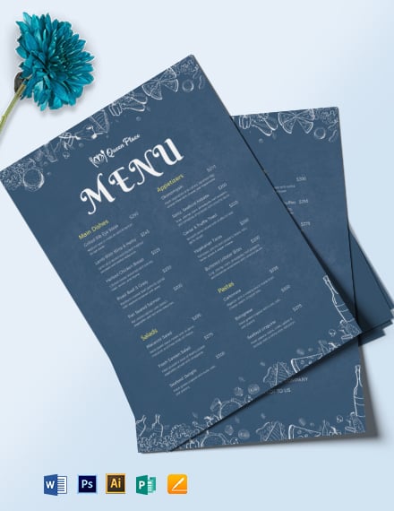 downloadable dinner menu template