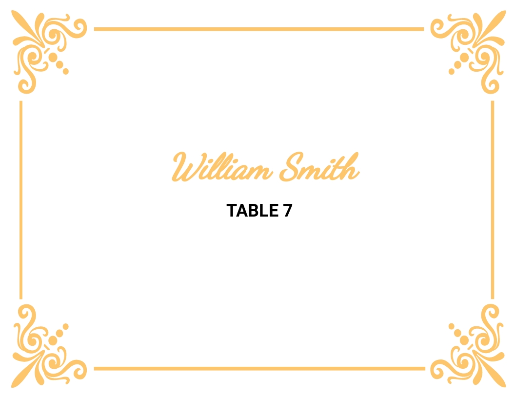 Printable Wedding Table Card Template - Illustrator, Word, Apple Intended For Microsoft Word Place Card Template