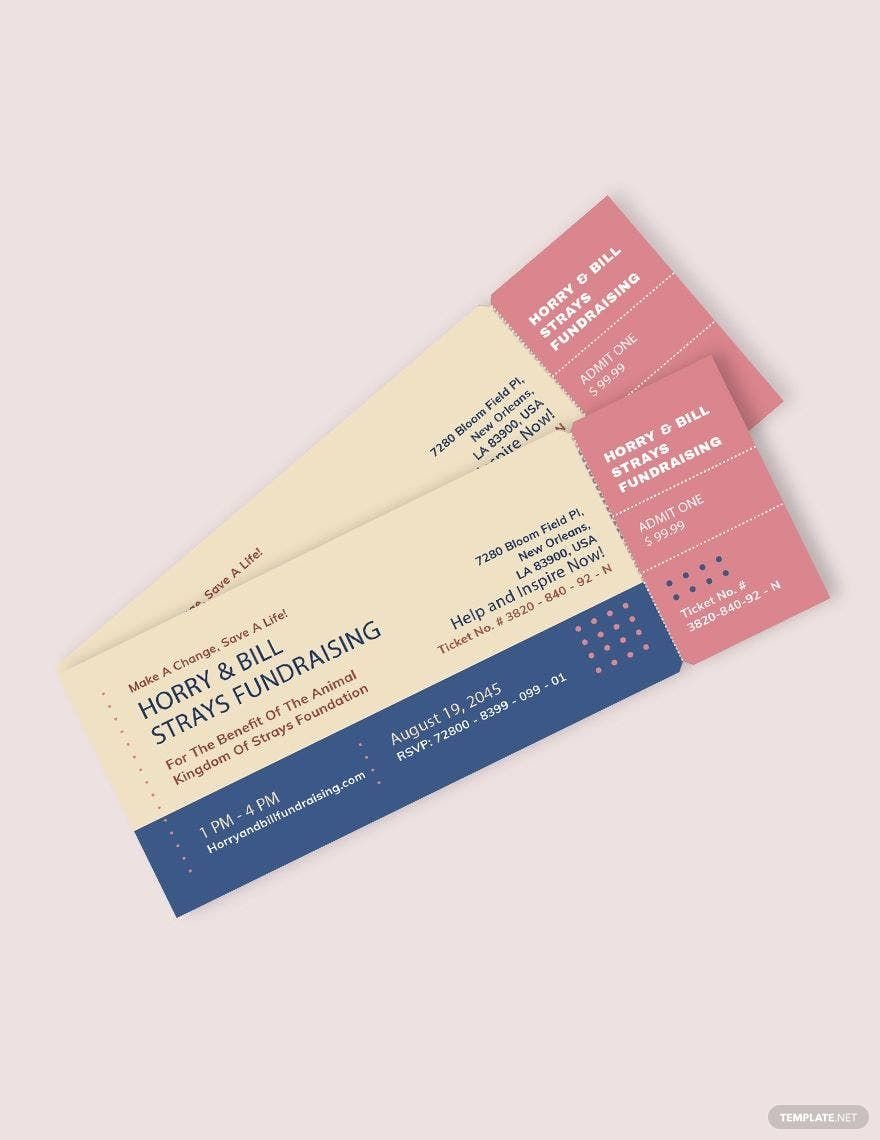 Fundraising Event Ticket Template