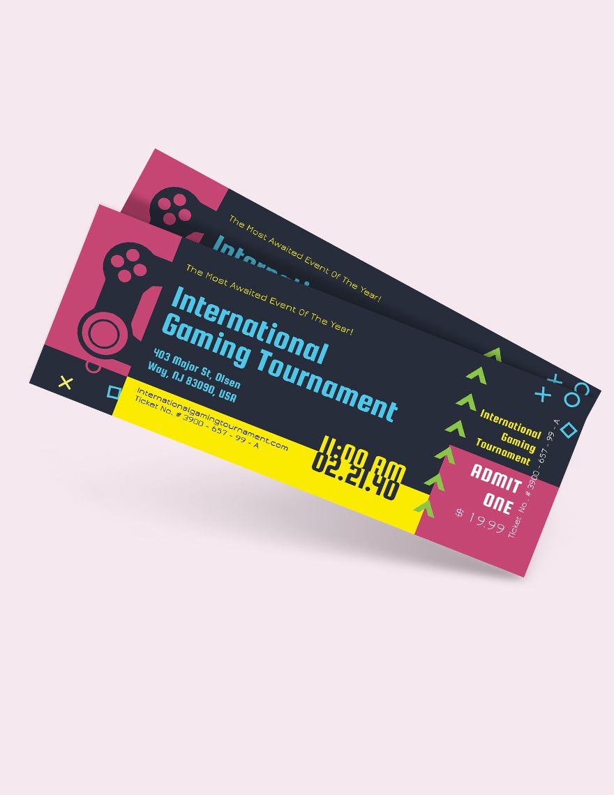 Gaming Event Ticket Template