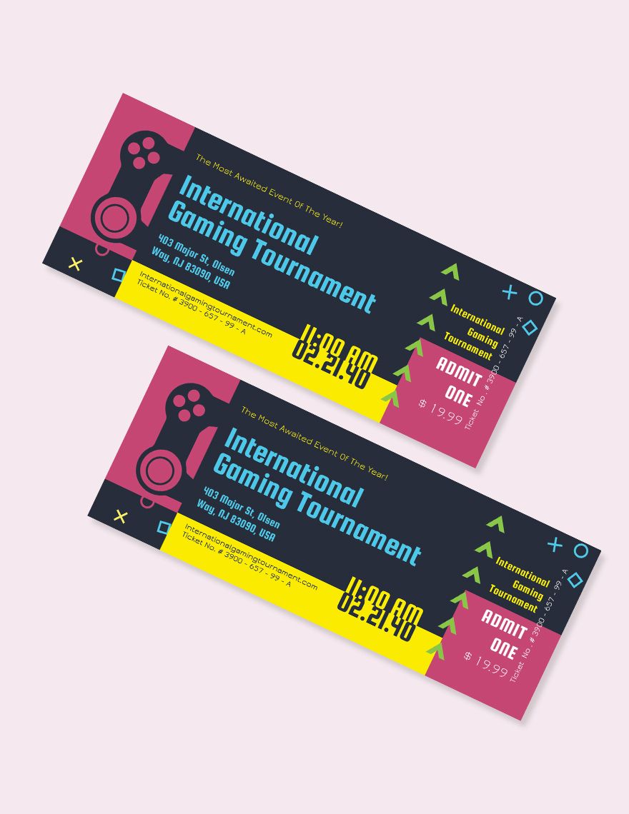 Gaming Event Ticket Template