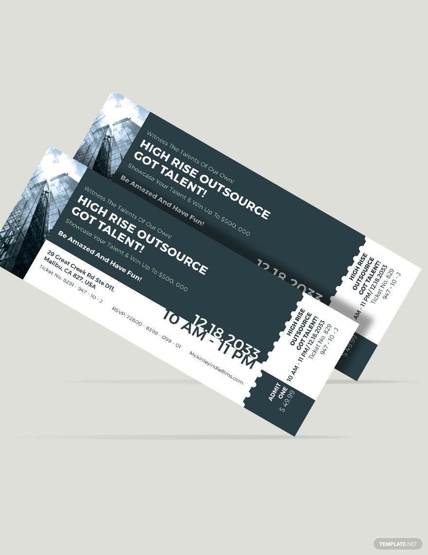 Office Event Ticket Template