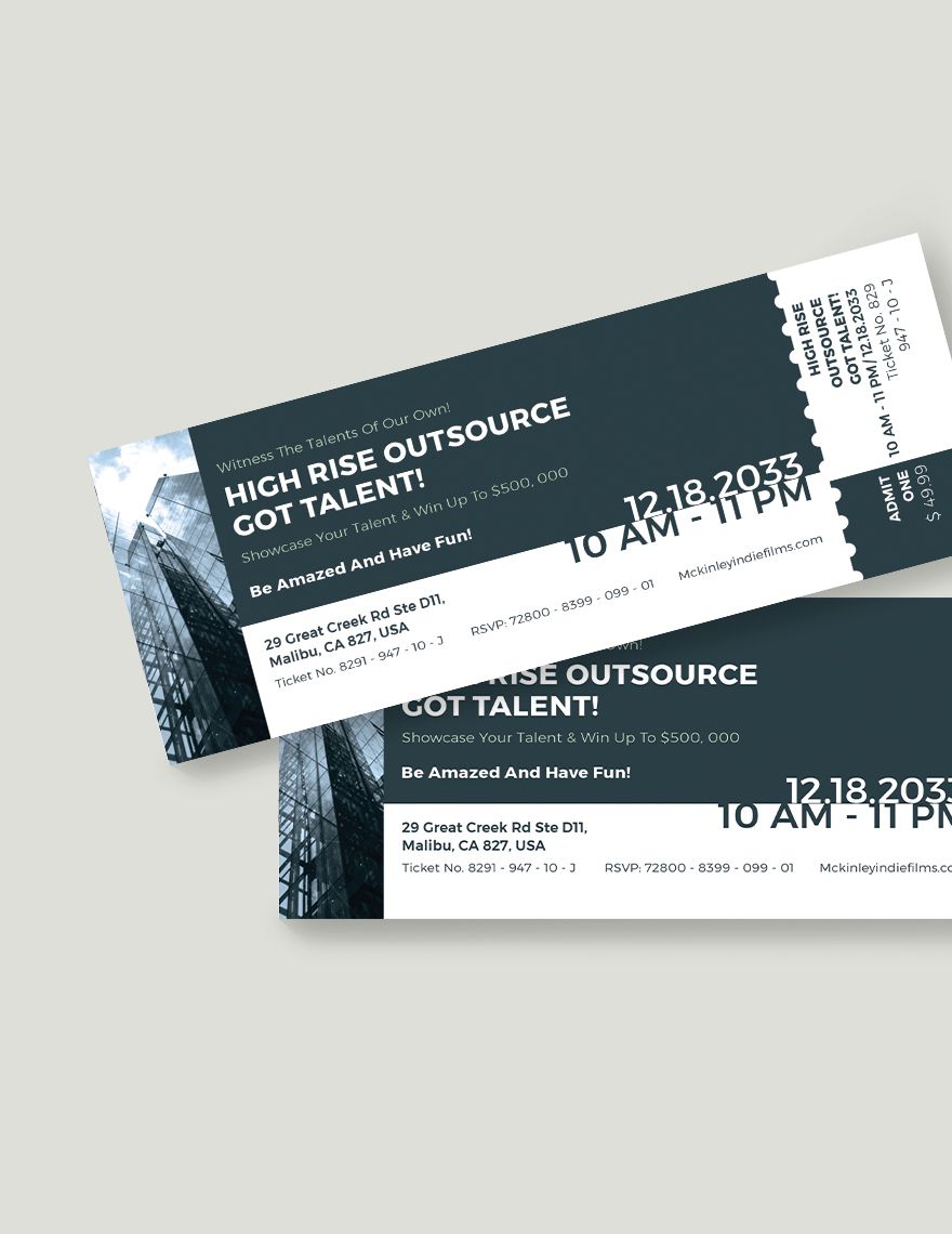Office Event Ticket Template